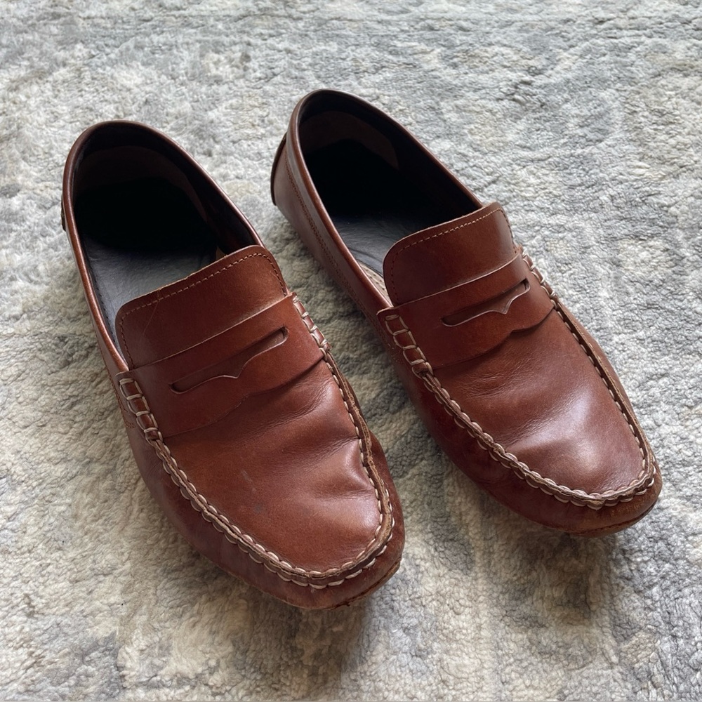 Men’s Cole Haan Kelson British Tan Classic Brown Leather Penny Loafers 9M